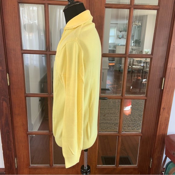 Lacoste Men’s Yellow Half Zipper Sweater Medium - Picture 7 of 8